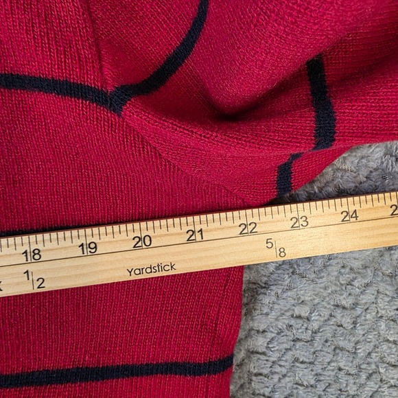 Stratum Men's XL Tall Red Striped Crewneck Sweater Long Sleeve Classic Knit - Picture 5 of 9